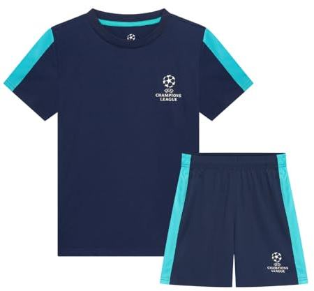 Champions League UEFA Kindertrikot - Größe 116 bis 164 - Fußballtrikot - Fußballbekleidung - Jungen & Mädchen - Blau