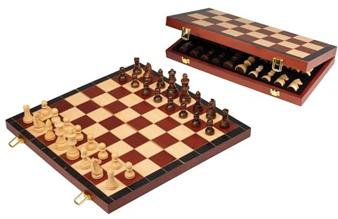 Philos 2605 - Schach, Schachspiel, Schachkassette, Feld 45 mm, Königshöhe 78 mm, Holz