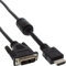 InLine 17665 HDMI-DVI Adapterkabel, 19pol Stecker auf 18+1 Stecker, mit Ferrit, 5m