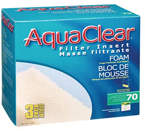 AquaClear Aqua Clear Schaumstoff-Filtereinsätze, 3 Stück, Ersatz für mechanische und biologische Filtermedien für 70-Gallonen-Tanks