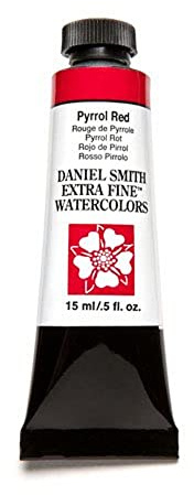 DANIEL SMITH 284600084 Extra Fine Watercolor 15ml Paint Tube, Pyrrol Red, 0.5 Fl Oz (Pack of 1)