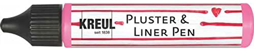 KREUL 49806 - Pluster und Liner Pen pink, 29 ml, Plusterfarbe zum Dekorieren und Verzieren, für Dekoeffekte durch aufplustern im Backofen, mit Bügeleisen oder Fön