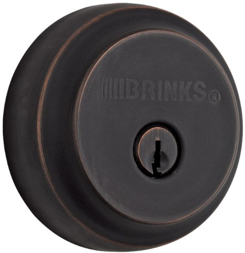 BRINKS, Tuscan Bronze, Push Pull Rotate Door Locks Almarrion Single Cylinder Deadbolt, 23061-150, No Size