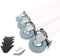 Lot de 4 pieds de table à roulettes Avec freins Couleurs variées 870 x ø 60 mm - blanc