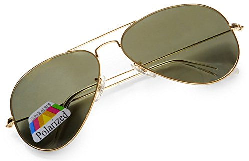 4sold Klassische Unisex Polarisierte Sonnenbrille in vielen Farbkombinationen (Schwarzes Gold)