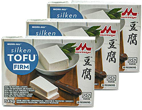 Mori-No - 3er Pack Silken Tofu Firm in 349 g Packung - Seidentofu hergestellt aus ausgesuchten Sojabohnen