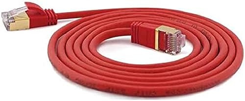 wantecWire Extra dünnes Patchkabel CAT.7 Kabel, CAT.6 Stecker SSTP geschirmt, Länge 5 m, rot