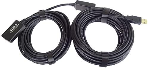 PremiumCord Cable Alargador USB Activo con Repetidor 20m, USB a Hembra a A Macho, Cable USB 2.0 de Alta Velocidad, 2X Blindados, AWG20/28, Color Negro, Longitud 20m