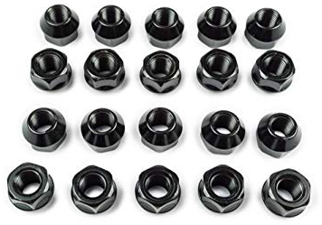 SCC Fahrzeugtechnik 20 x Radmutter schwarz offen M14 x 1,5 KEGELBUND 60° SW19 Radmutter Höhe 25mm