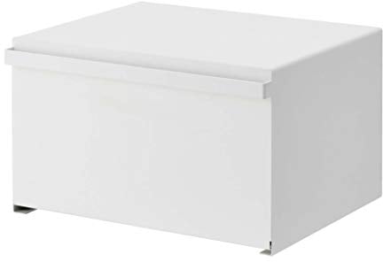 YAMAZAKI 4352-P Home Bread Box Kitchen Counter Container Holder | Steel | Food Storage, Alloy, 27 liters, White