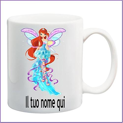 My Cust TAZZA MUG, FATA BLOOM, PERSONALIZZATA CON NOME FRASE O FOTO - IDEA REGALO ADATTA A WINX