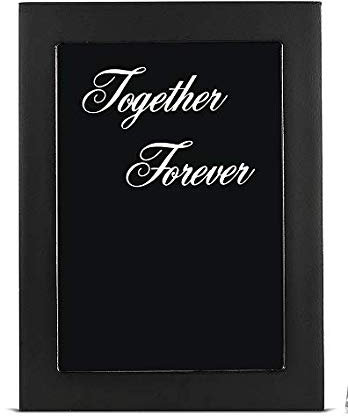 AF ANDREW FAMILY Black Together Forever Bilderrahmen für Hochzeit, Sandzeremonie, Schattenbox-Set, 20,3 cm, Holzglas, Sandrahmen, Weiß und Blau Glassand