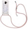 MXKOCO Collier pour Samsung Galaxy A6 (2018) Coque -Dégradé Glitter Liquide Filles Femmes Étui Étincelle Étui À Bandoulière Et Cordon Collier avec Réglable Cordon Lanière Pochette
