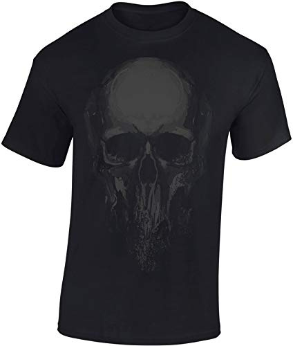 Baddery Halloween Shirt Herren - Totenkopf - Horror T-Shirt Männer - Tshirt Gothic Kleidung (Schwarz S)