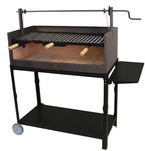 IMEX EL ZORRO Barbacoa con Ladrillo Refractario y Parrilla Esmaltada, 90 x 45 x 102 cm
