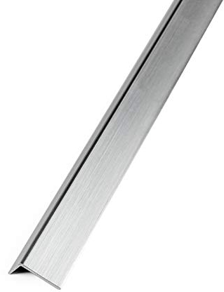 DQ-PP Profilé d'angle | 20 x 10 mm | 10 m (5 x 2 m) | Couleur : aluminium | Matériau : PVC | Baguette d'angle en plastique | Protection des bords extérieurs | Profilé d'angle en L