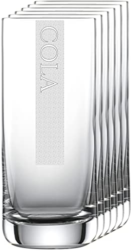 Miriquidi Colagläser 12er Set Serie COOLGLAS COLA | 0,33l Schott Glas | Spülmaschinenfest durch Lasergravur| Gläser für Cola CoolGlas 12 Stück