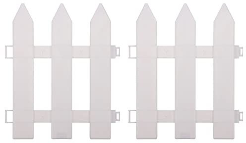 Cabilock 2pièces Clôture De Jardin Plastique De Panneaux Blancs Pour Aménagement Paysager Du Gazon Et Décoration Extérieure