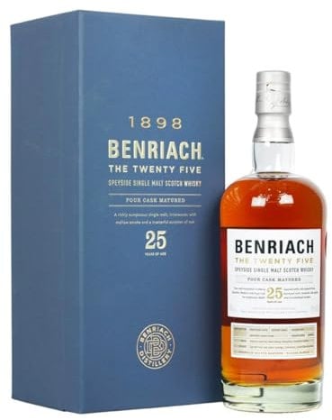 Benriach 25 Jahre - Single Malt Whisky - Inklusive Geschenkverpackung - Ein Mix aus gebackenen Früchten, Rauch - 0.7L/46% Vol.