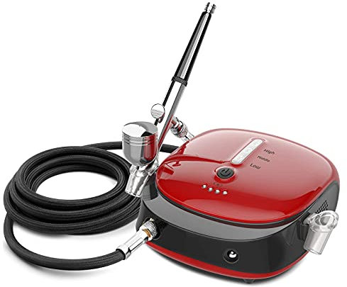 LTLWSH Airbrush Compressor Kit, Dual Action Airbrush Suit with Rechargeable Lithium Battery, 0.3Mm Nozzle And 7CC Cup, Spray Airbrush Gun for Model, Tattoo, Manicure, Cake, Cosmetics, Painting