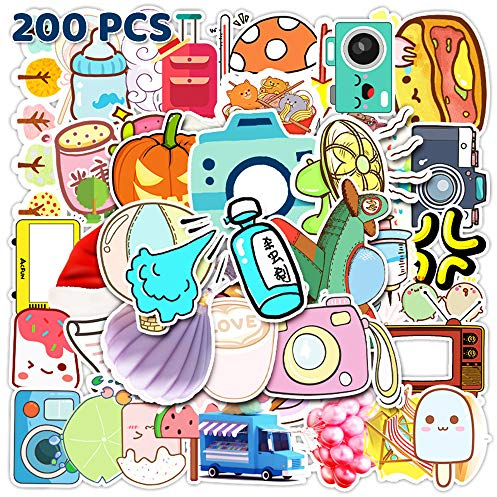 Aufkleber Sticker, Hillylolly 200 Pcs Aesthetic Sticker Set, Aesthetic Stickers for Laptop, Vinyl Aufkleber Wasserfest, für Kühlschränke Tassen Koffer Skateboard Bücher und mehr (Kombination)
