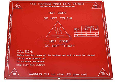 RELAND SUN 3D-Drucker-Heizbett, Dual-Spannungs-Leiterplatte, MK2B, unterstützt 12 V, 24 V Heißbett