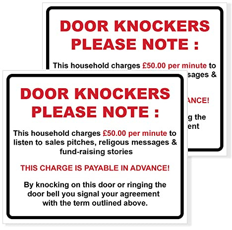 Pack of 2 Door Knockers Stickers Waterproof Labels Packwith® #P3733-2
