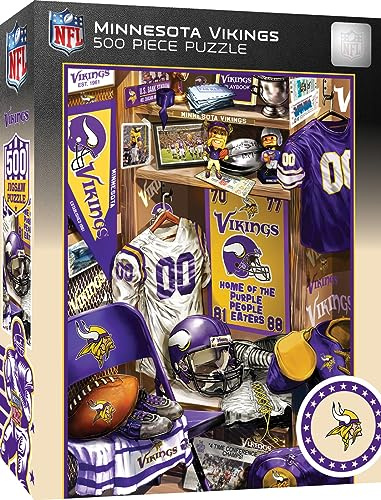 MasterPieces Game Day Puzzle für Erwachsene, 500 Teile, NFL Minnesota Vikings Umkleideraum, 38,1 x 53,3 cm