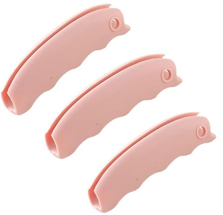 SEIWEI 3 PCS Grocery Bag Holder, Silicone Plastic Bag Handle Carrier Comfortable for Shopping Bag, Pink