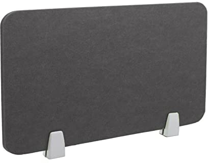Icegrey Akustik Trenn-Wand für Schreibtisch Filz Freistehender akustischer Schreibtischteiler Reduzieren Sie Lärm und visuelle Ablenkungen mit 2 Clips, Dark Grey, 80x30cm