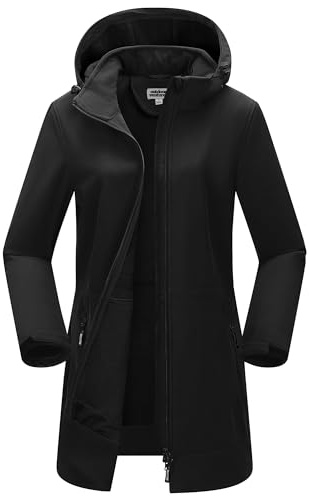 Outdoor Ventures Damen Softshelljacke Wasserdichte Lange Softshellmantel