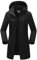 Outdoor Ventures Veste softshell longue pour femme avec capuche doublée en polaire - Veste coupe-vent imperméable pour femme, Noir , XXL
