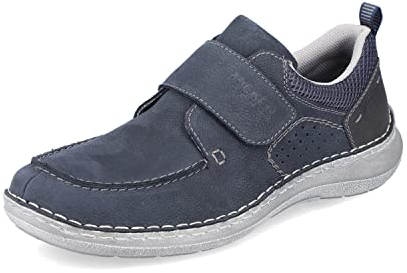 Rieker Herren Kletthalbschuhe 03058, Männer Halbschuhe,Sportschuhe,Klettverschluss,Klettschuhe,Strassenschuhe,Sneaker,blau (14),42 EU / 8 UK