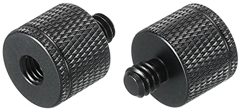 sourcing map 2 Pack Mikrofonständer Adapter M6 Buchse auf 1/4 Stecker Kamera Schraube Schwarz