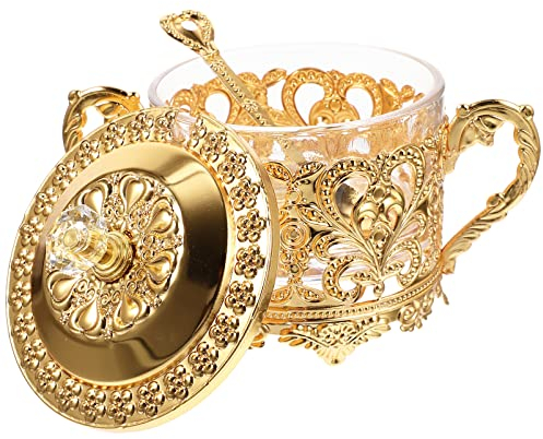 Luxshiny Tarro De Hierro Para Aperitivos Contenedor De Condimentos Domésticos Organizador De Almacenamiento De Cafe Botellas De Condimentos Miel Vidrio Delicado Tarro De Harina