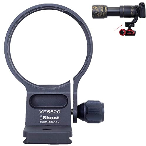 iShoot Supporto per treppiede IS-XF5520 compatibile con Fuji XF 70-300 f/4-5.6 R LM OIS WR e Fujifilm XF 55-200mm f/3.5-4.8 R LM OIS, supporto obiettivo w/Arca-Swiss Fit Piastra a sgancio rapido a