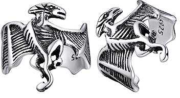 Silvora Verstellbare Drache Ohrklemme 925 Silber Herren Männer Ear-Cuff Ohrstecker Punk Non-Piercing Ohrclips Modeschmuck Accessoires