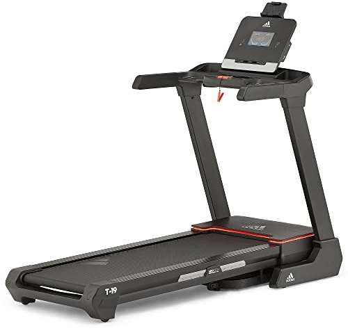 adidas Unisex-Adult T-19 + Bluetooth-Laufband – Kinomap und Zwift – 140 x 51 cm – 20 km/h, Schwarz