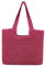TIAASTAP Stroh Strandtasche für Damen, Summer Stroh Handtasche Schultertasche mit Reißverschluss, Strohtasche Geflochten Korbtasche Basttasche für Strand Reise Einkauf, Rosarot