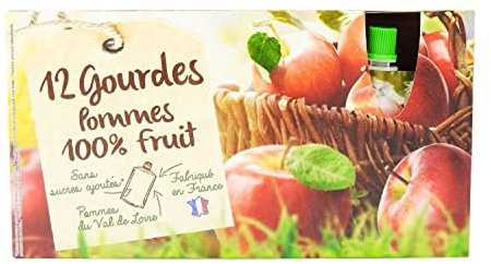 12 (x90g) gourdes de purée de pommes - Boîte 1,08kg
