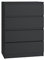 VBChome Kommode mit 4 Schubladen 70 x 40 x 97 cm Schwarz Grifflose Schubladenkommode Mehrzweckschrank für Flur Schlafzimmer Wohnzimmer Kinderzimmer Modern Schwarz