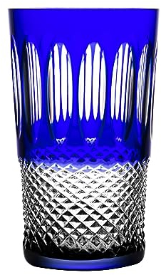 Ajka Colleen Encore Cobalt Blue Lead Cased Crystal Highball Cocktail Tumbler 13.2 oz - Single Unit