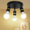 HiBay Deckenstrahler 3 Flammig Rund Deckenleuchte Schwarz E27 Deckenspots Schwenkbar Deckenlampe Wohnzimmer Küchenlampe inkl. 3x 12W Warmweiß LED Glühbirne