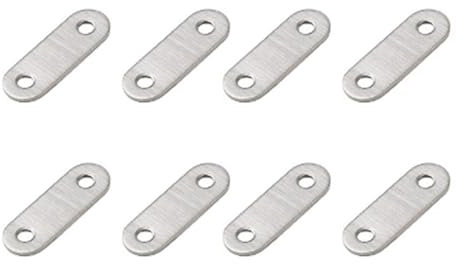8 placas de unión planas, soportes planos de acero inoxidable de 56 x 16, para conectores de reparación de muebles de madera y metal