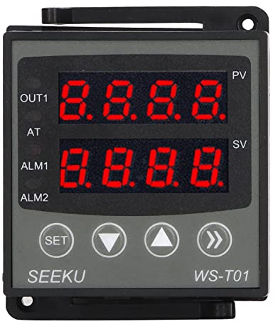 Marhynchus PID-Temperaturregler, Digitalanzeige, ABS-Gehäuse, Intelligentes Temperaturkontrollmessgerät DC 24 V, Schwarz