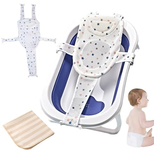 Badewannensitz Baby,Einsatz Babywanne Badewanneneinsatz,Säuglings Neugeborene Badewannensitz,Baby Badewanneneinsatz,Mit einem quadratischen Schal,Für Säuglinge im Alter von 0 bis 24 Monaten