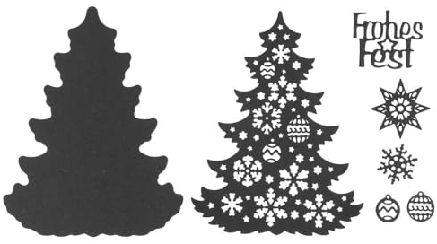 Ideen mit Herz Stanzschablonen | Tannenbaum & Frohes Fest | 7 Stück