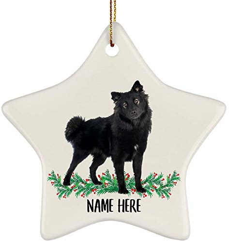 Christbaumschmuck Mit Hanfseil Weihnachtsbaumschmuck Keramik Weihnachtsanhänger Lustige Personalisierte Namensgeschenke Für Finnische Lapphund-Schwarze Für Hundemama