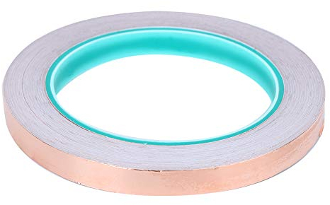 ANKROYU Kupferfolienband, Doppelseitiges Leitfähiges Kupferfolien-Klebeband, Elektromagnetisches Abschirmband, Doppelt Leitfähiges Klebeband Für Elektromagnetische Abschirmung, 10 Mm X 20 M