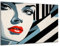 DARO Design - Wand-Bild 6mm HDF 40x30 cm Pop-Art schwarz weiß Lippen Frau - Wand-Deko Bilder Wohnzimmer